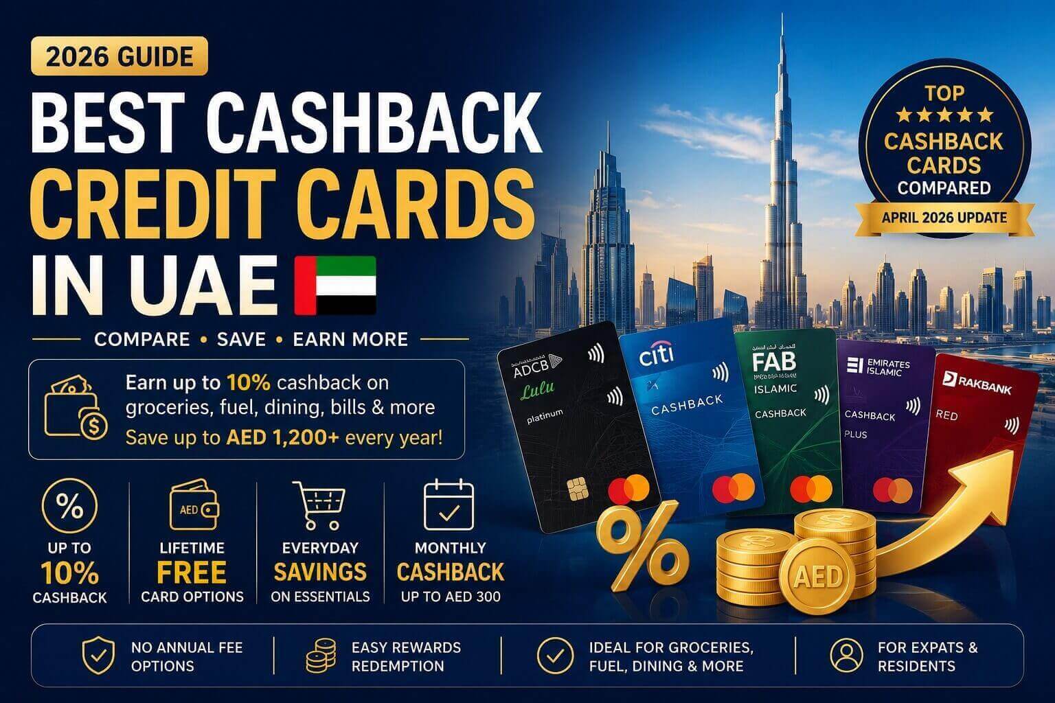 Best Cashback Credit Cards in UAE 2026 (Ranked by Savings & Benefits)