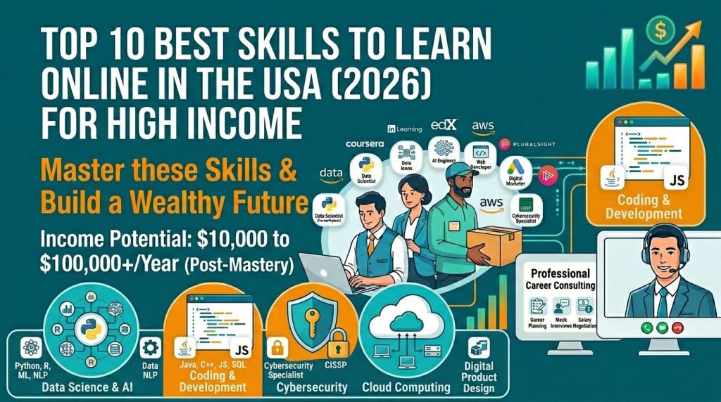 Top 10 Best Skills to Learn Online in the USA (2026) for High Income
