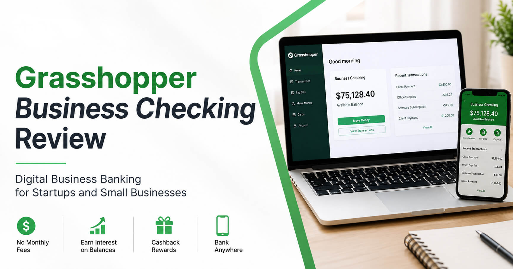Grasshopper Business Checking Review 2026: Is It Worth It for Startups?