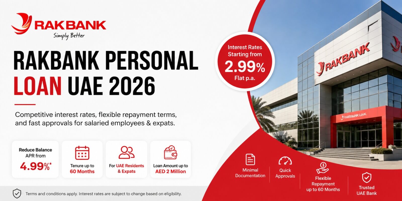 RAKBANK Personal Loan UAE 2026 – Interest Rates, APR, Eligibility & Online Application